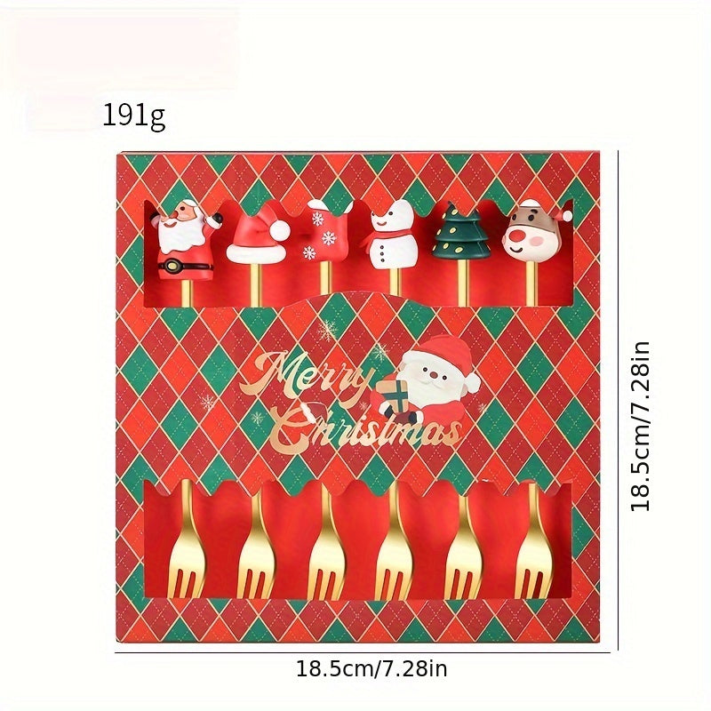 Set of 6 Christmas Doll Kitchen Utensils with Tree Designs for Holiday Gift