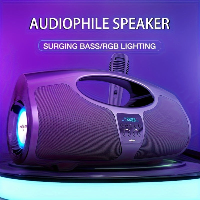 Беспроводная колонка ZEALOT P1 с двумя высокомощными динамиками, микрофоном, сабвуфером, 3D объемным звуком, FM, TF, USB подключением для мобильного телефона/планшета/телевизора