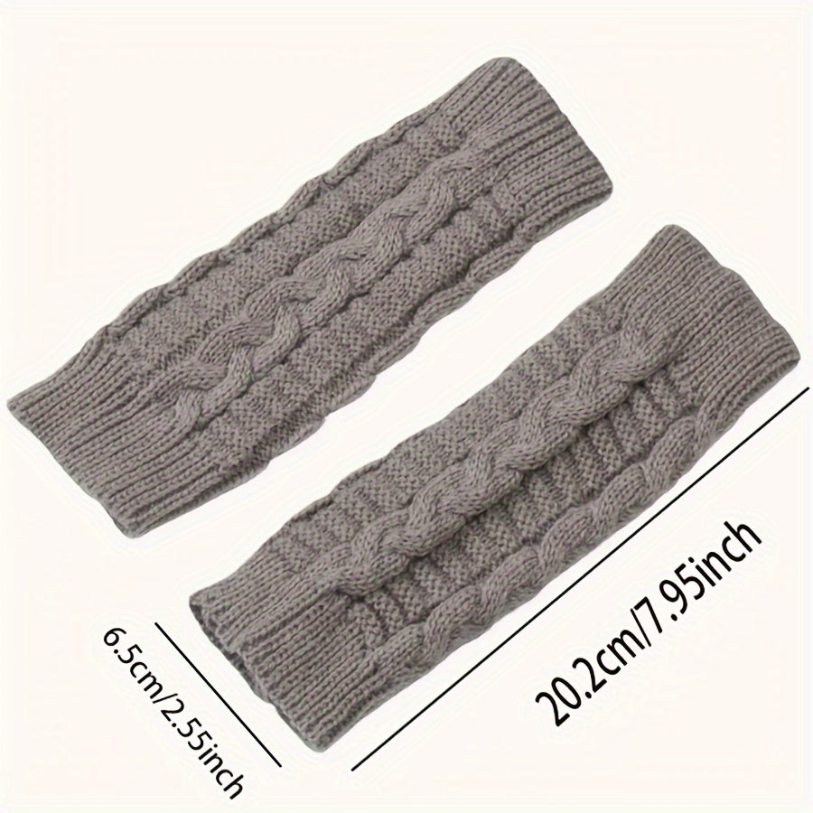 Unisex Acrylic Fingerless Arm Warmers for Casual Wear Touchscreen Compatible