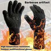 Silicone Grilling Gloves for BBQ Outdoor Cooking Non-Slip Washable
