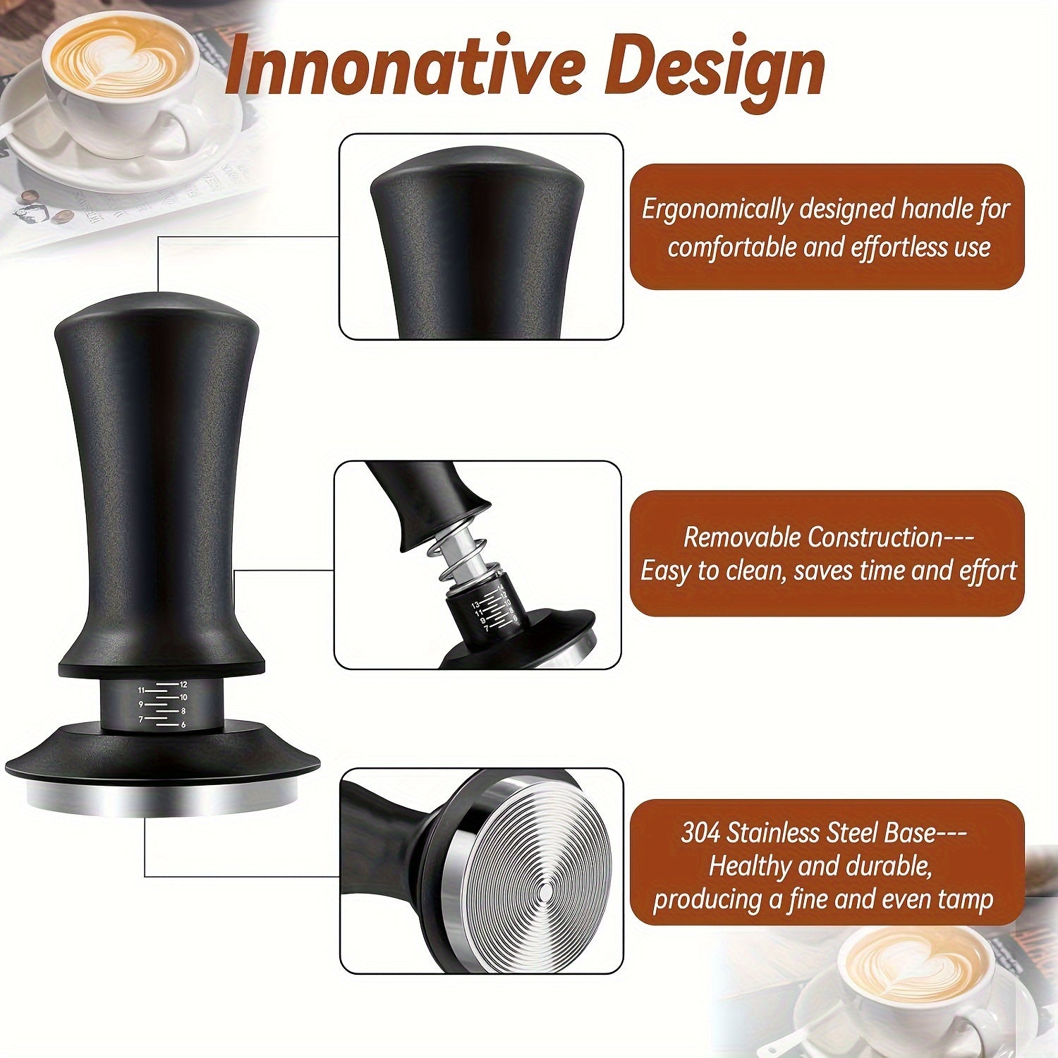 Stainless Steel Espresso Tamper 51mm with Calibrated Spring for Home Baristas