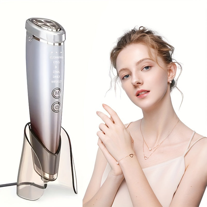 USB orqali zaryadlanadigan yuz massajeri, issiq va sovuq terapiya bilan - Qo'l bilan ishlatiladigan teri parvarishi qurilmasi, ayollar uchun ideal sovg'a