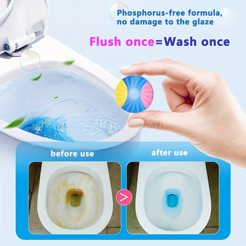 Avtomatik hojatxona tozalash uchun to'plam, gazlangan tabletkalar, kislotalarni olib tashlash, deodorant, dog'larni olib tashlovchi