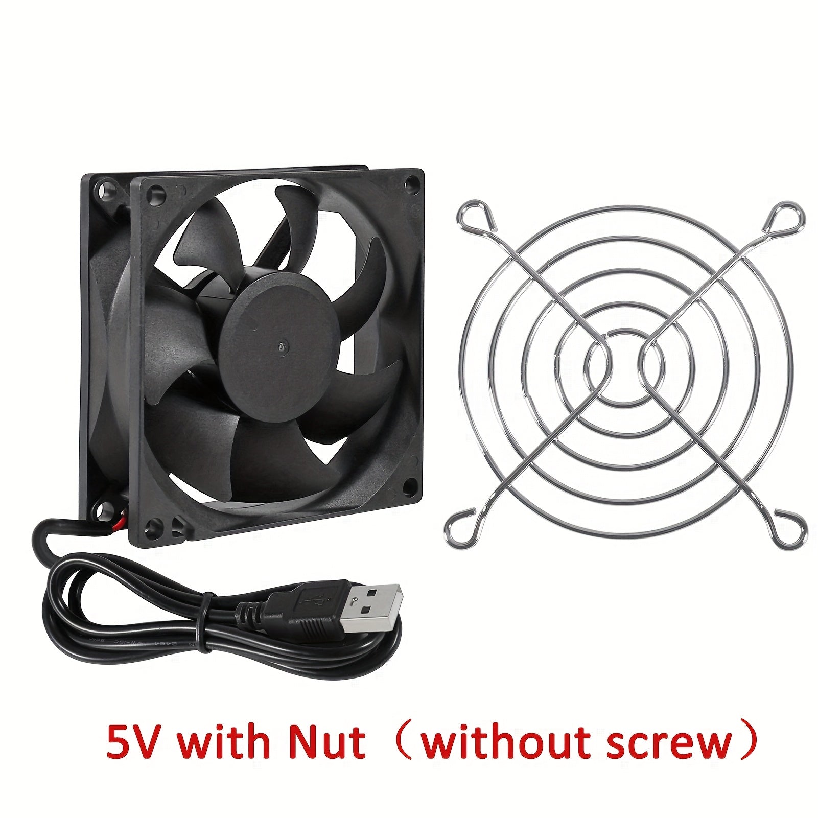 Quiet Brushless Cooling Fan 80x80x25mm USB 2800 RPM Black Copper Heat Sink