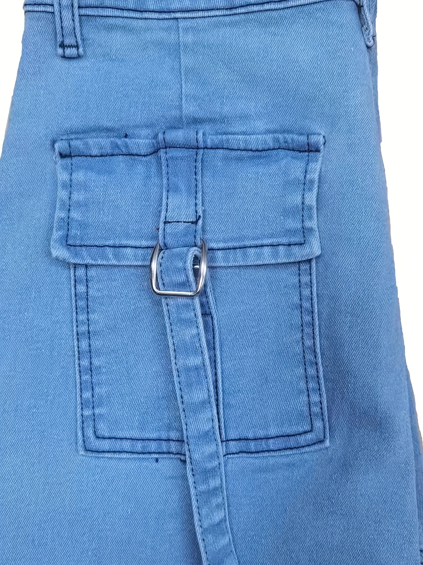 Women's Plus Size High-Waisted Skinny Cargo Pants Rayon Elastane Polyester All-Season