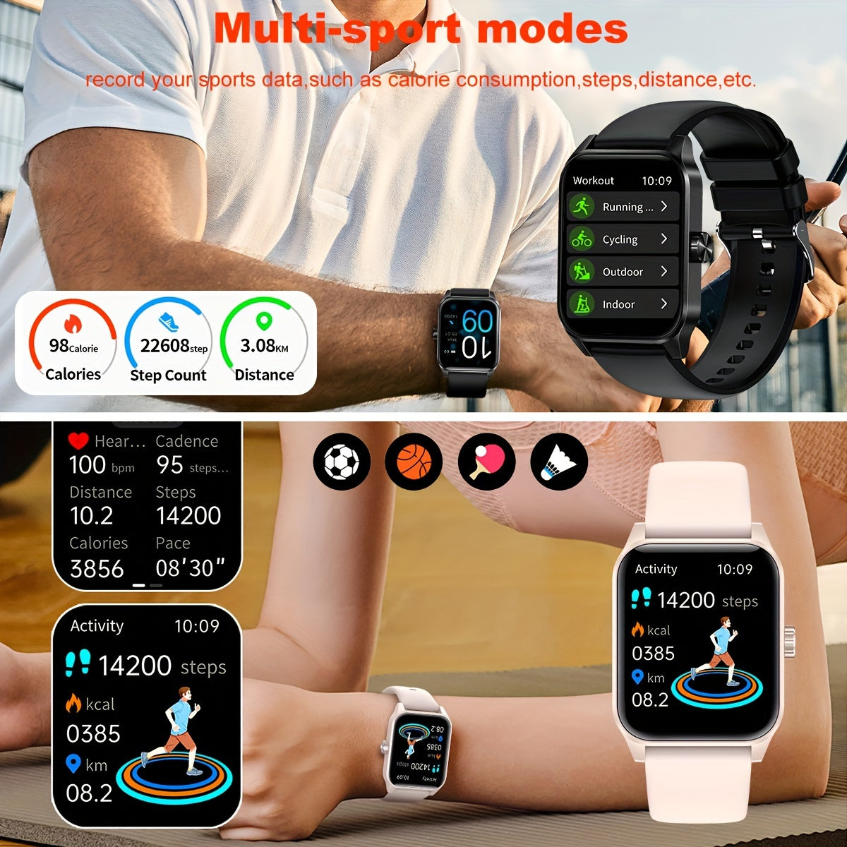 Women's Smartwatch with 3D Dial, Wireless Calling, Music, Messages, 100+ Sports Modes