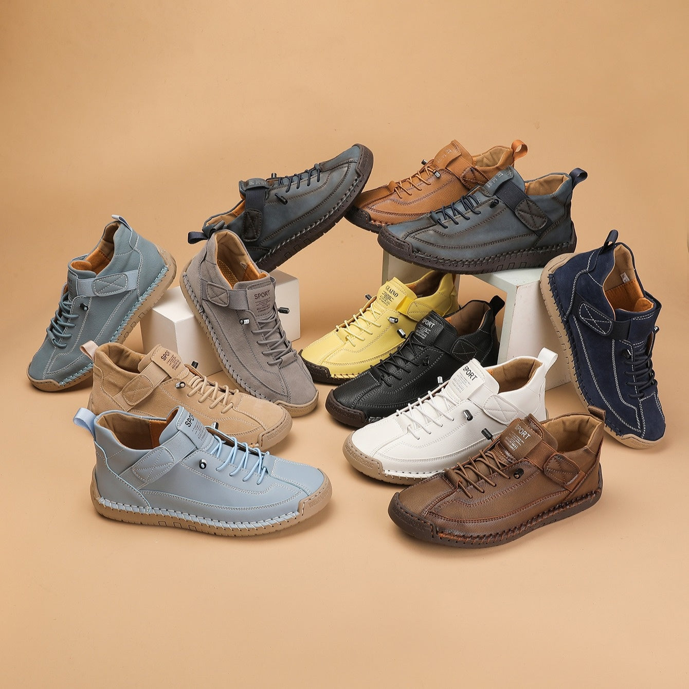 Women's Breathable Lace-Up Sneakers with Cushioned Insoles, Non-Slip Durable