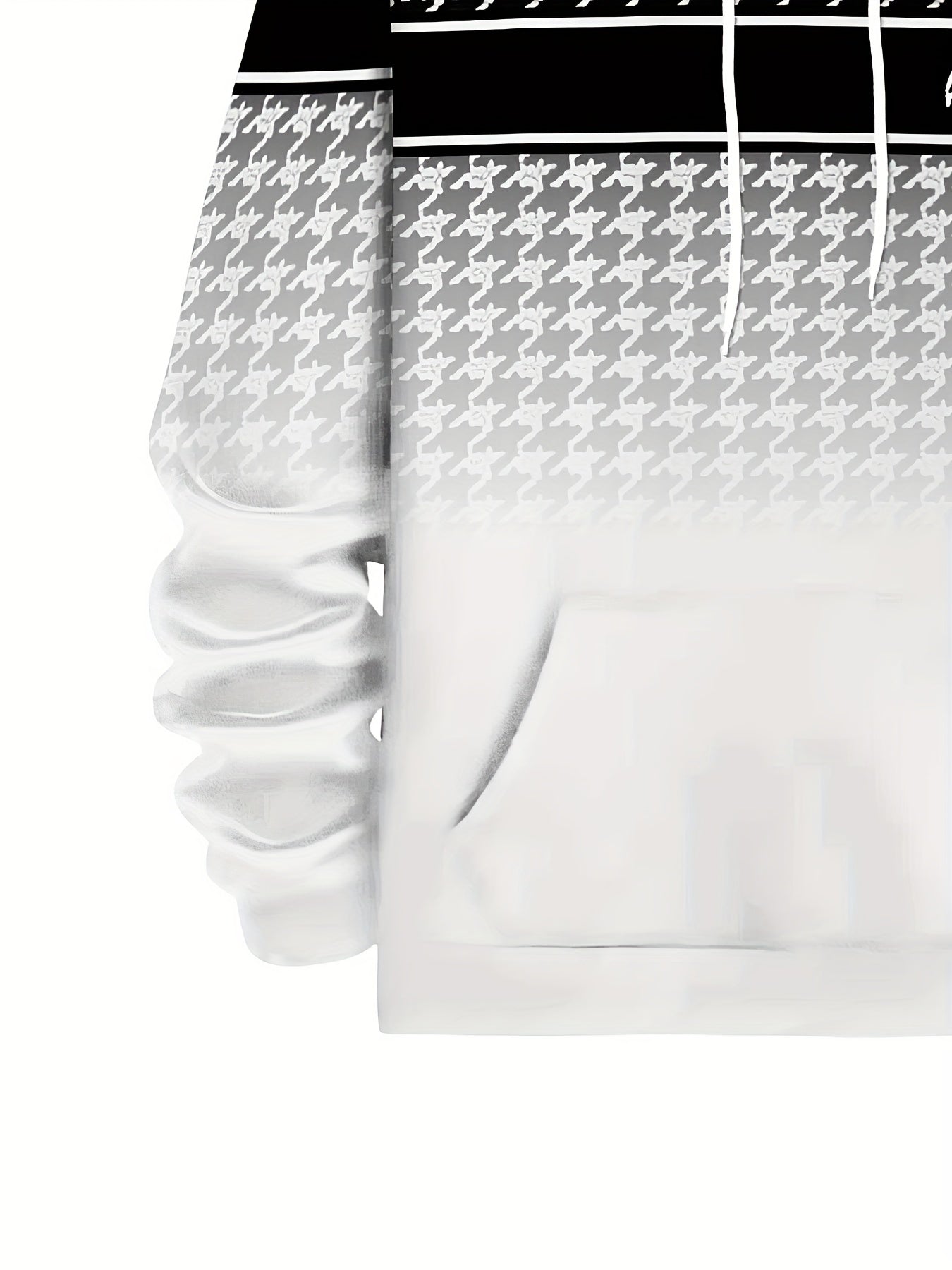 Plus Size Men Hoodie and Pants Set Gingham Plaid King Letter Print Spring Fall