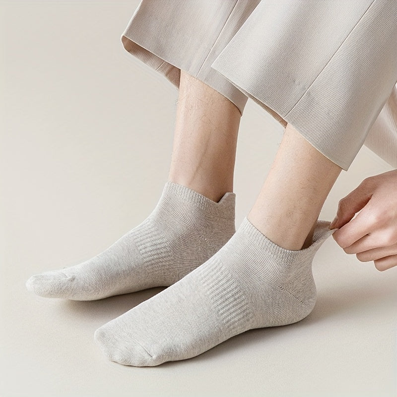 Men's Breathable Sweat-Absorbing Anti-Odor Short Socks Pack of 5 or 10 Summer Socks