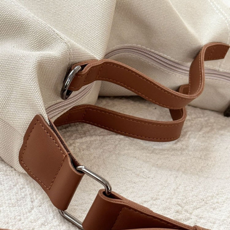 Холщовая сумка-тоут для студентов, повседневное использование, вдохновленная корейской и японской культурой, бежевый, хаки, темно-серый