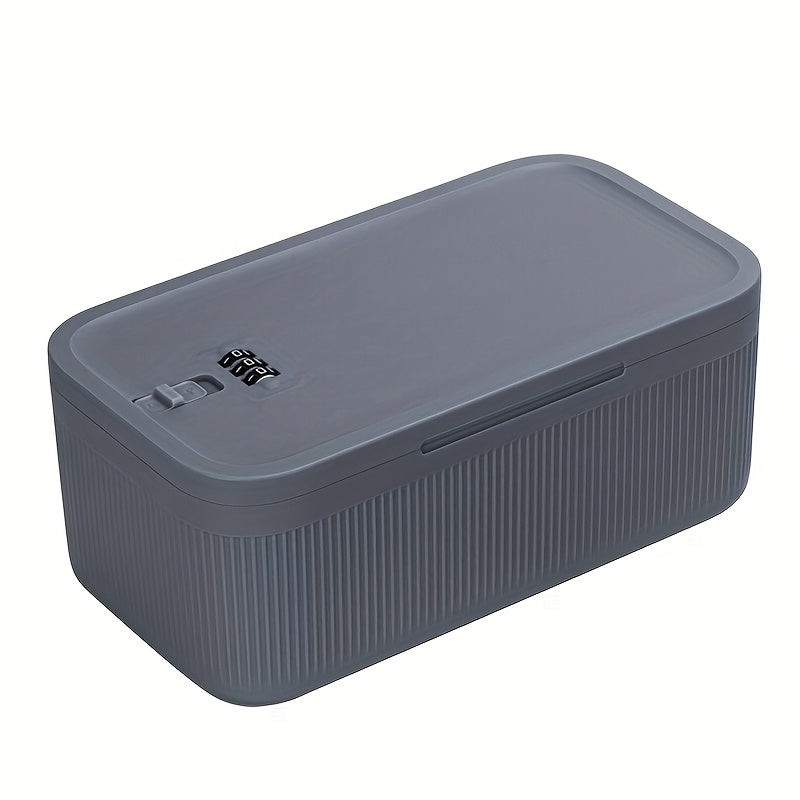 Qizil/bez/ko'k rangda, mustahkam PP materialidan tayyorlangan, telefon, dori-darmon va oziq-ovqatni xavfsiz tashkil etish uchun ideal bo'lgan ixcham qulflanadigan saqlash qutisi. Uyda, ofisda va sayohatda mukammal. O'lchovlar: 23.88x13.97x9.65 sm.