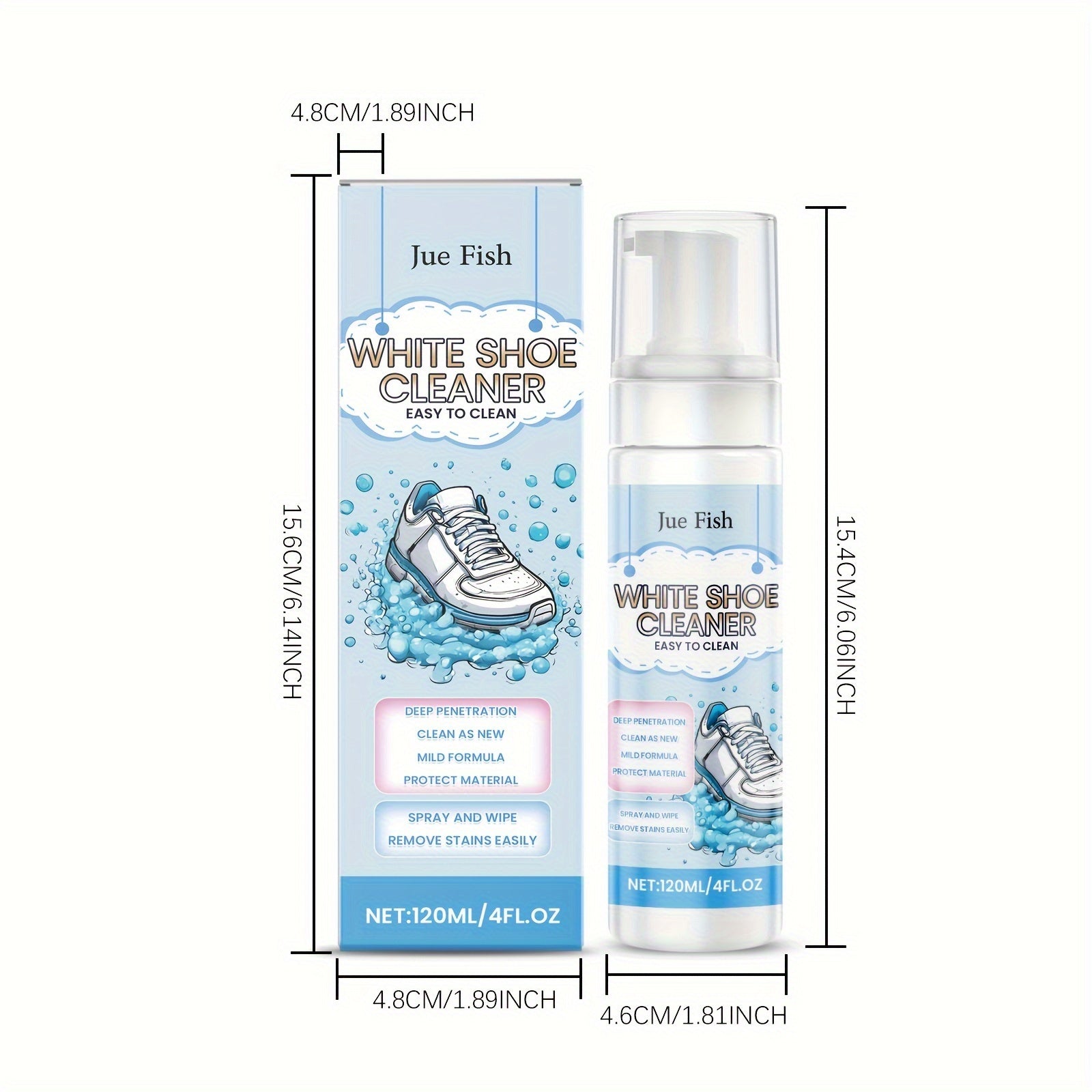 White Shoe Cleaner Foam for PU Leather Canvas and Athletic Shoes