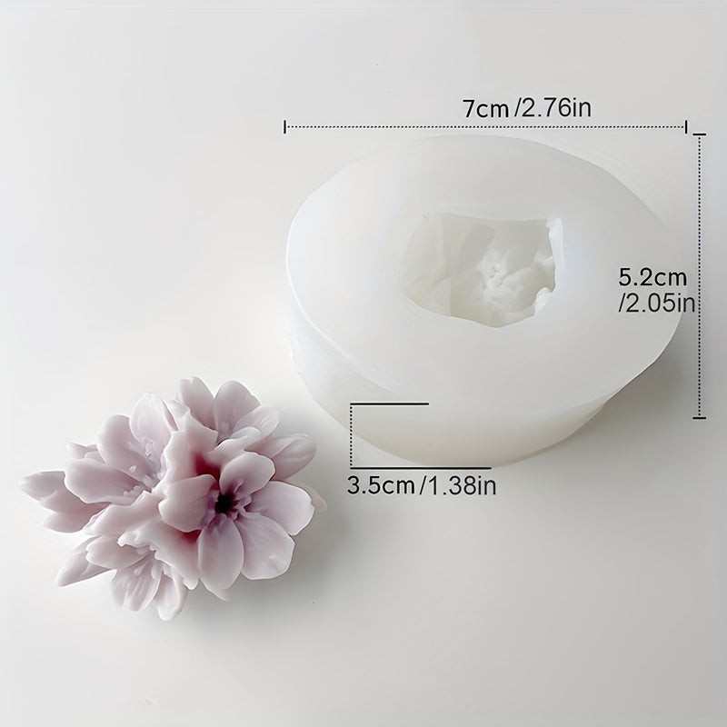 Silicone Mold for DIY Candles and Soaps 3D Peach Cherry Blossom Pink Purple White