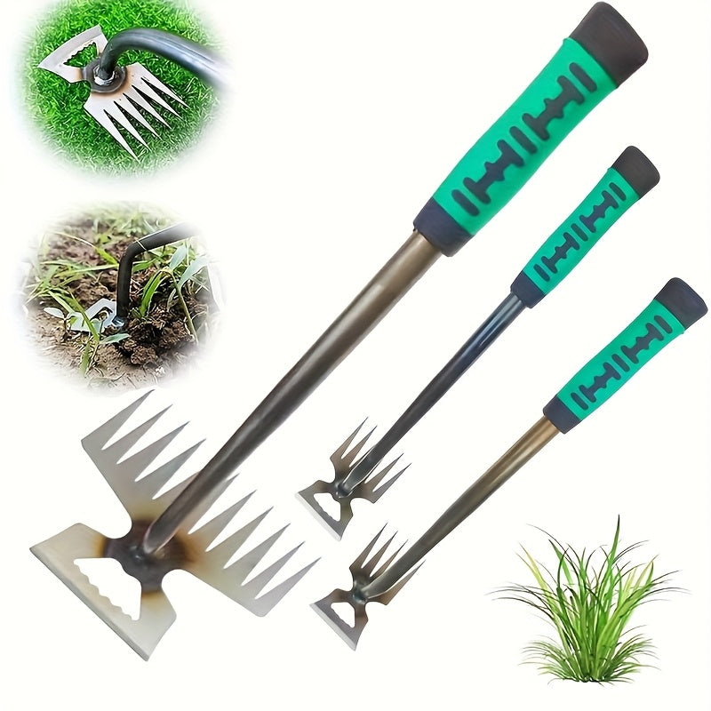 2024 Heavy Duty Garden Weed Puller Tool with Ergonomic Handle for Outdoor Farming