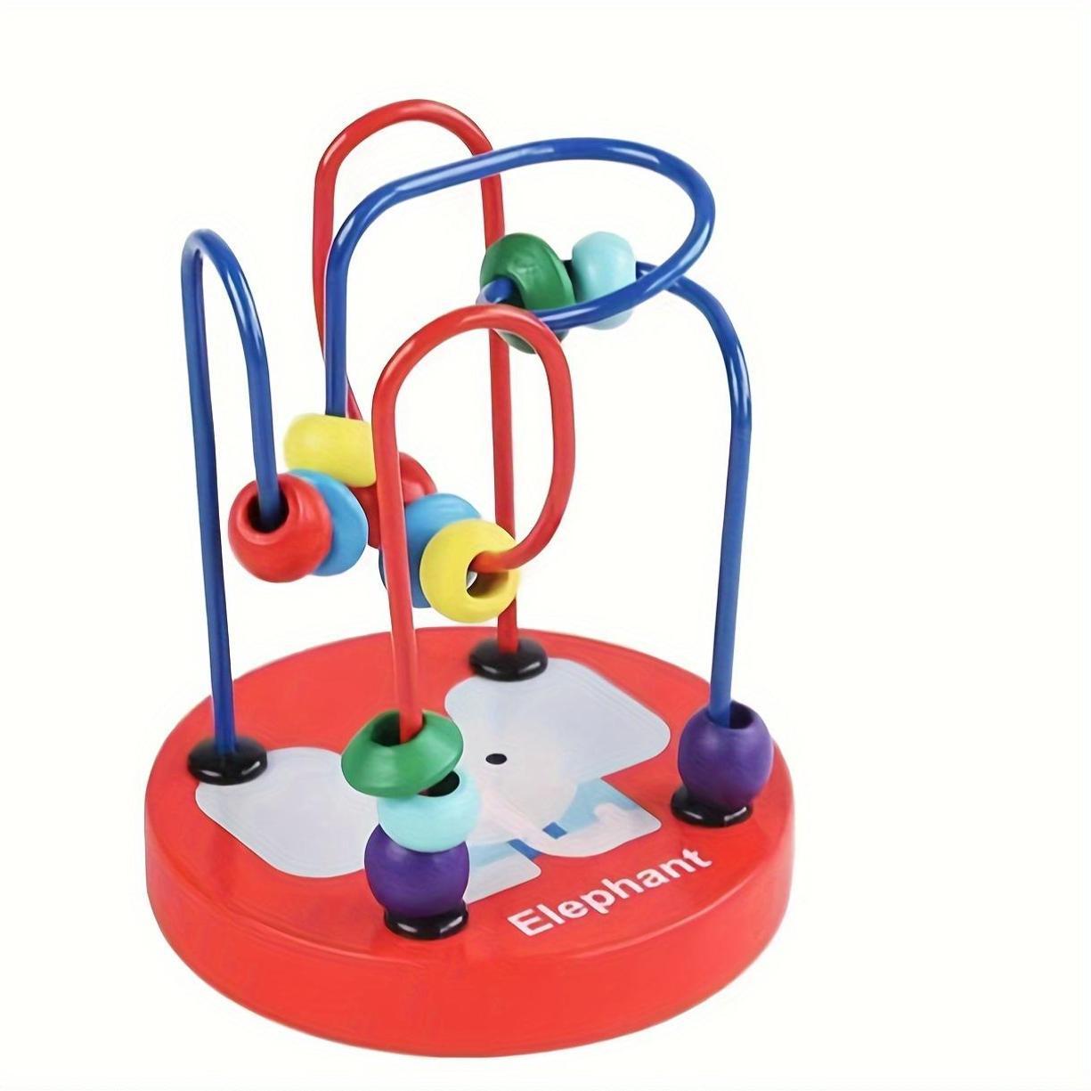 Colorful Wooden Parrot Bead Toy with Music for Birds and Educational Play