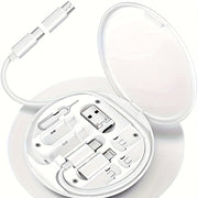 Multi-USB Charging Kit with Converters Data Transfer Card Storage Phone Holder White Oval