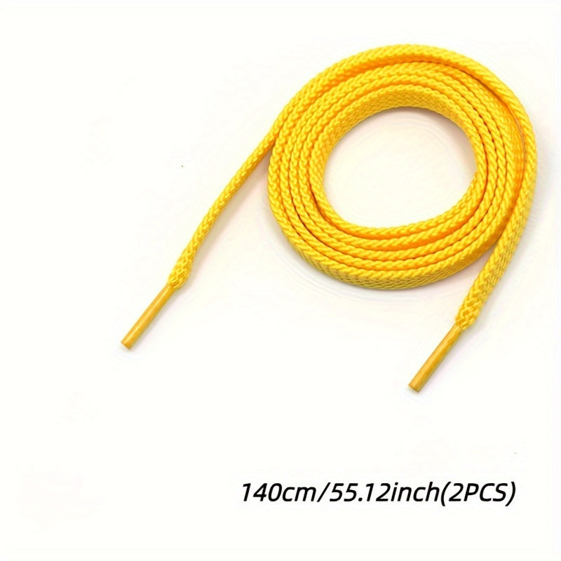 2 пары плоских повседневных спортивных шнурков для кроссовок, белые, 45 дюймов