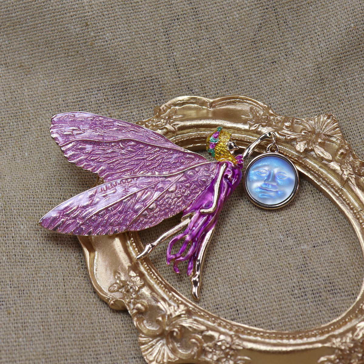 Vintage Fairy Brooch with Illusion Wings Antique Pathfinder Jewelry Pin