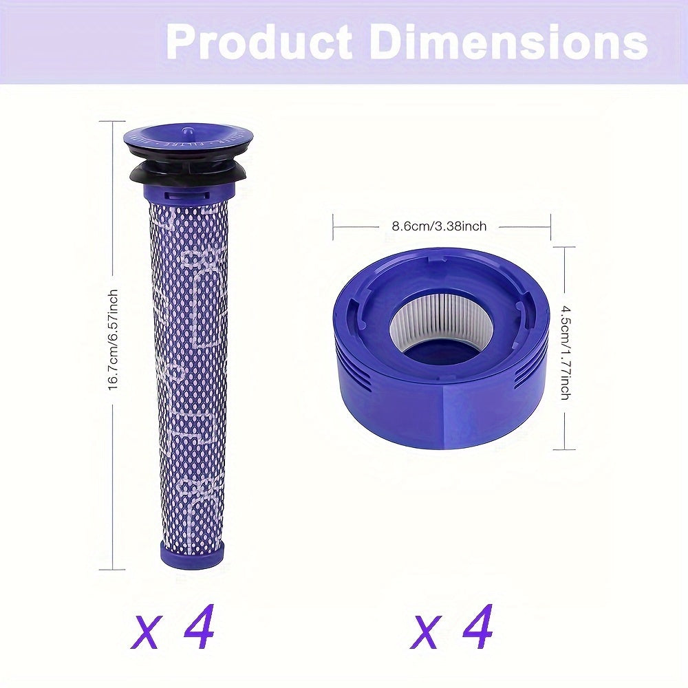 8 Replacement Vacuum Filters for V7 V8 Animal and Absolute Includes 4 Pre and Post Filters