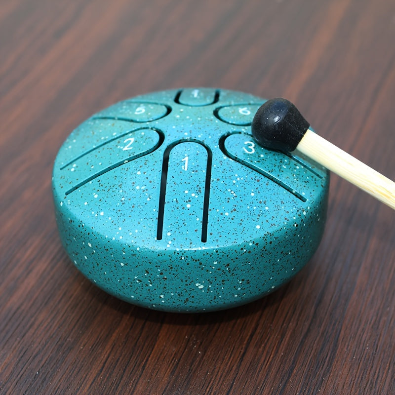 Steel Tongue Drum 3-Inch Stress Relief Meditation Musical Instrument with Drumsticks and Notes