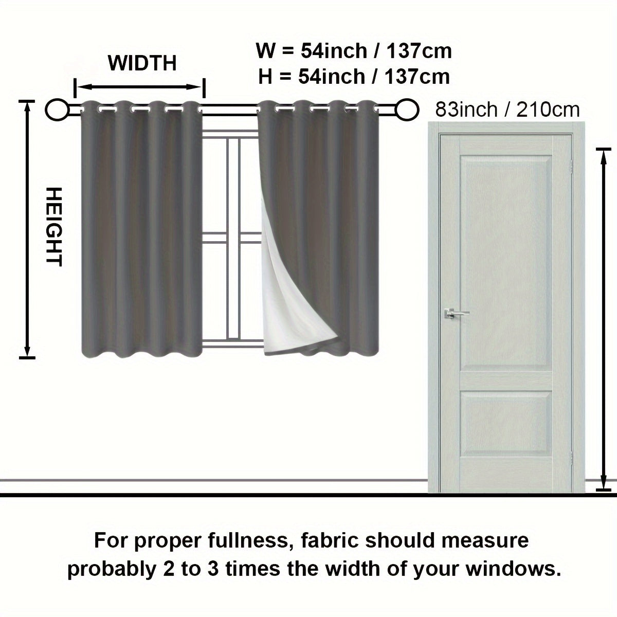 Cortinas insonorizadas con aislamiento blackout, juego de 2 piezas para dormitorio, oficina, sala de estar