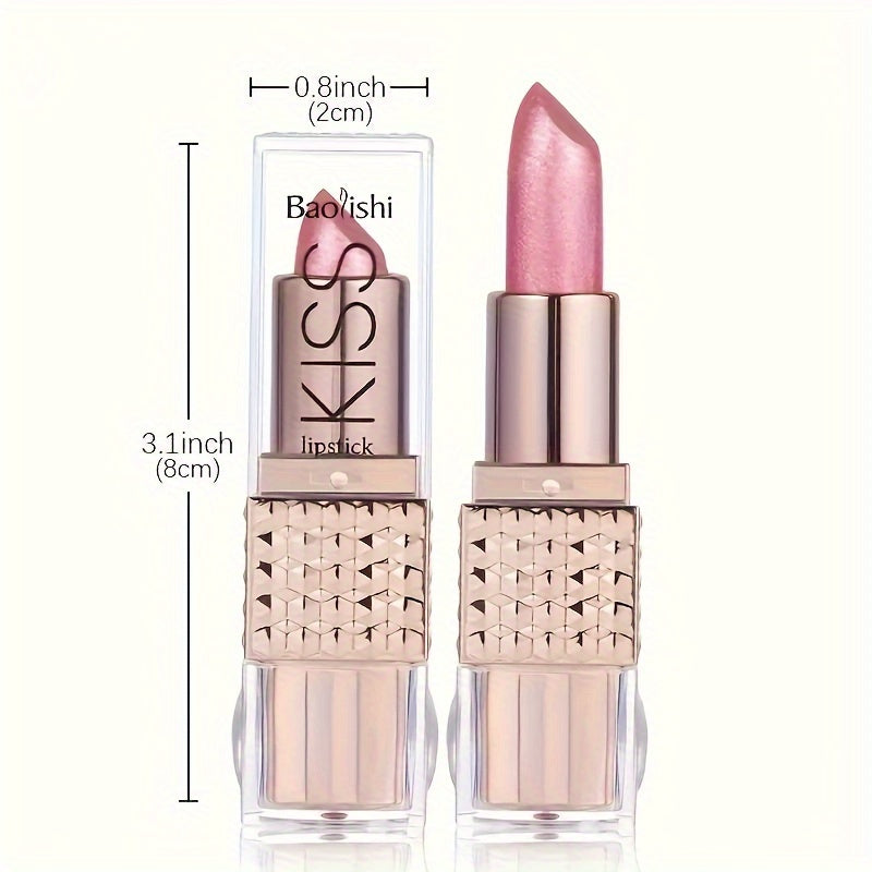 Mujer lápiz labial de terciopelo acabado metálico con brillo duradero