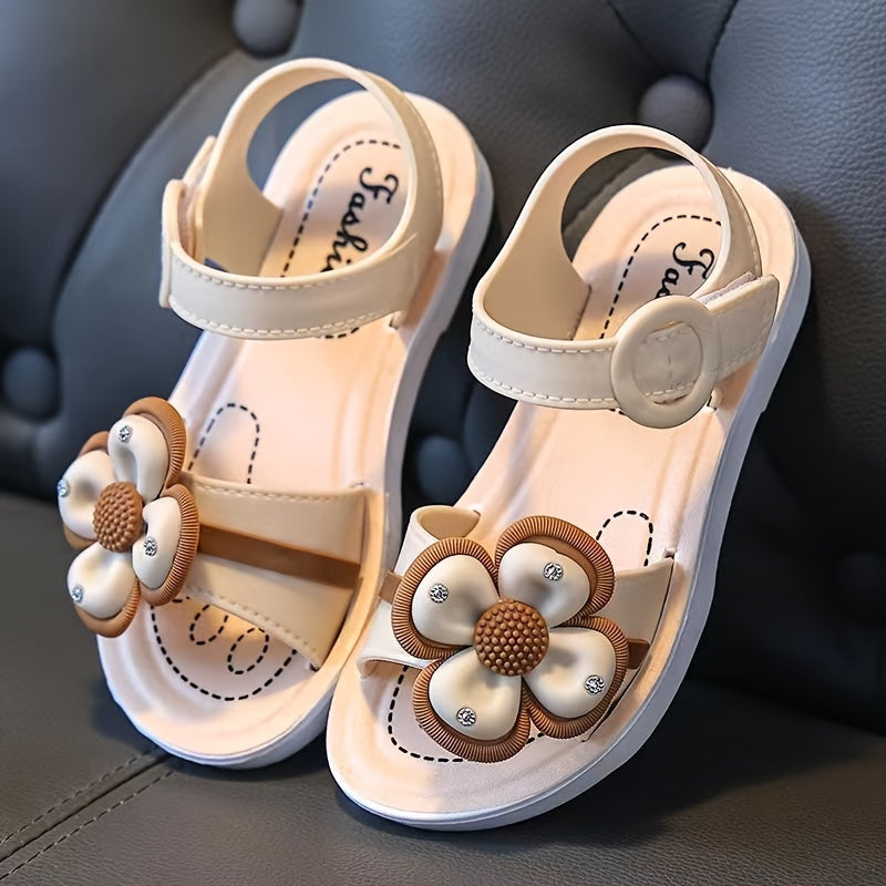 Girls' Floral Sandals for Kids 1-5 Years Non-Slip Soft Sole Summer Beach Shoes