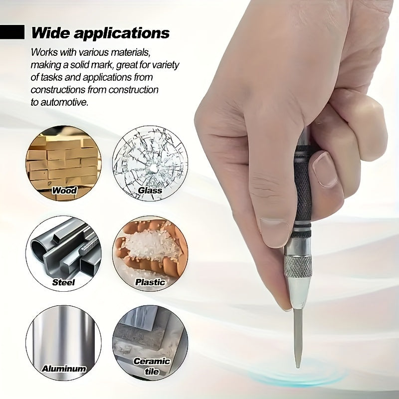 2pcs Heavy Duty Steel Automatic Center Punch Adjustable Tension Waterproof Durable