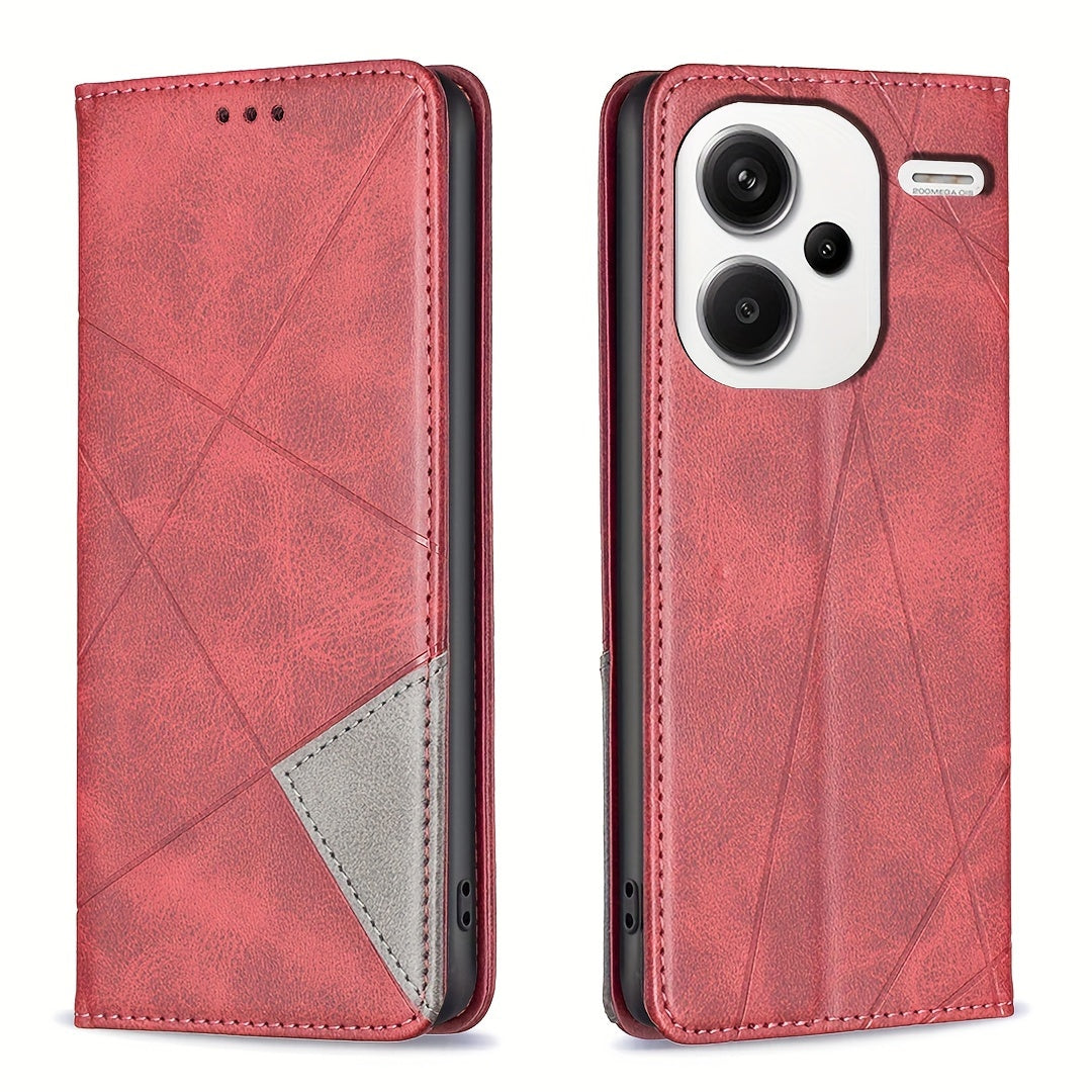 Mobile Phone Case for Xiaomi Redmi Note 13 Pro 5G with Magnetic Closure Stand Wallet Card Slot