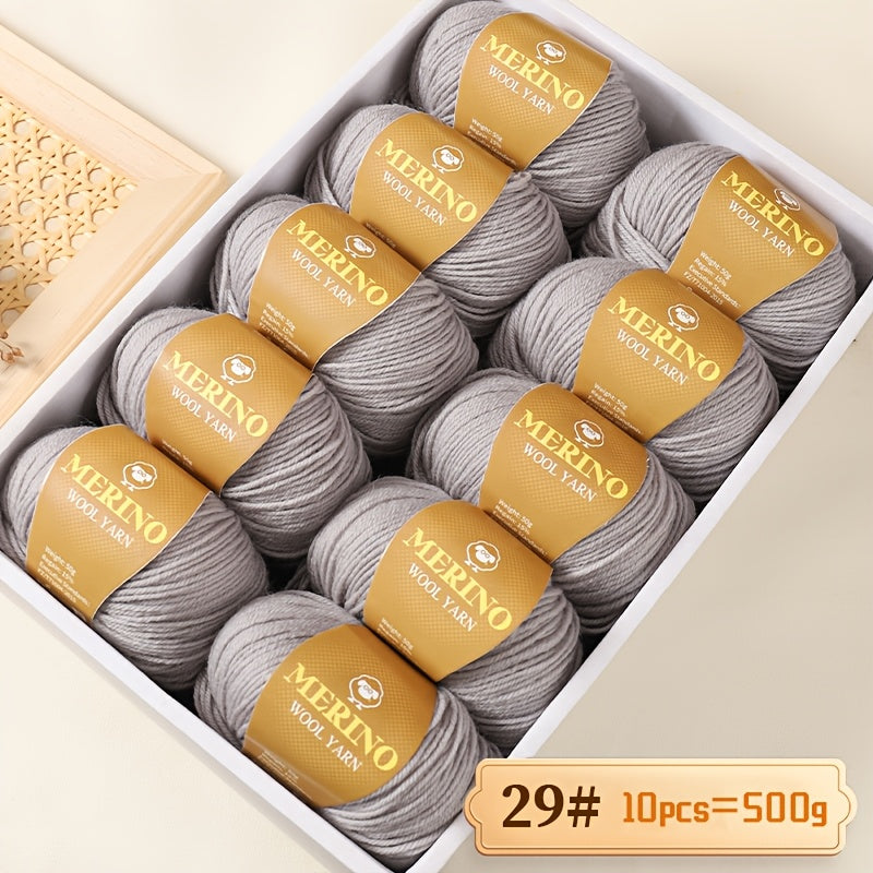 500g Multicolor Wool Yarn and 212g Camel Hair Yarn for Knitting Sweaters Scarves Hats