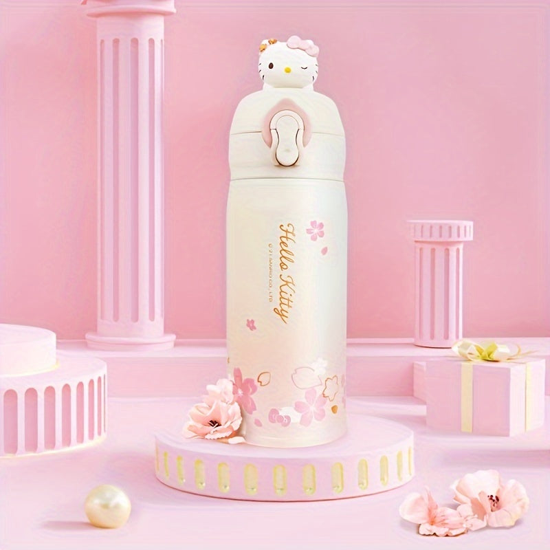 Insulated Water Bottle with 3D Hello Kitty Design for Kids and Gifts