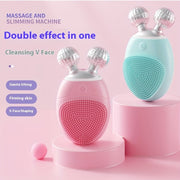 Electric Facial Massager for Home Travel Office Soft Silicone Bristles Rechargeable Battery