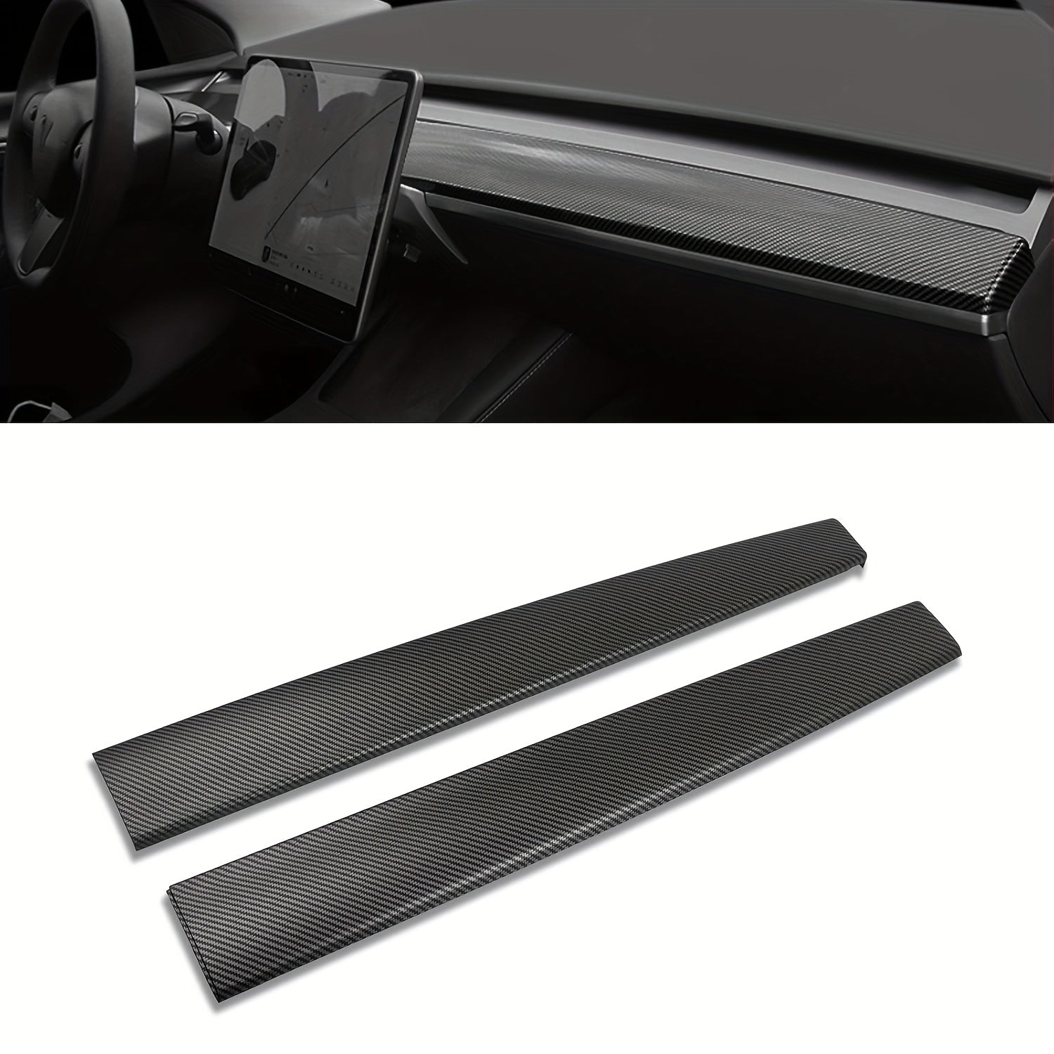 Rear Seat Center Console Trim Strip 2pcs for Tesla Model 3/Y 2021–2023