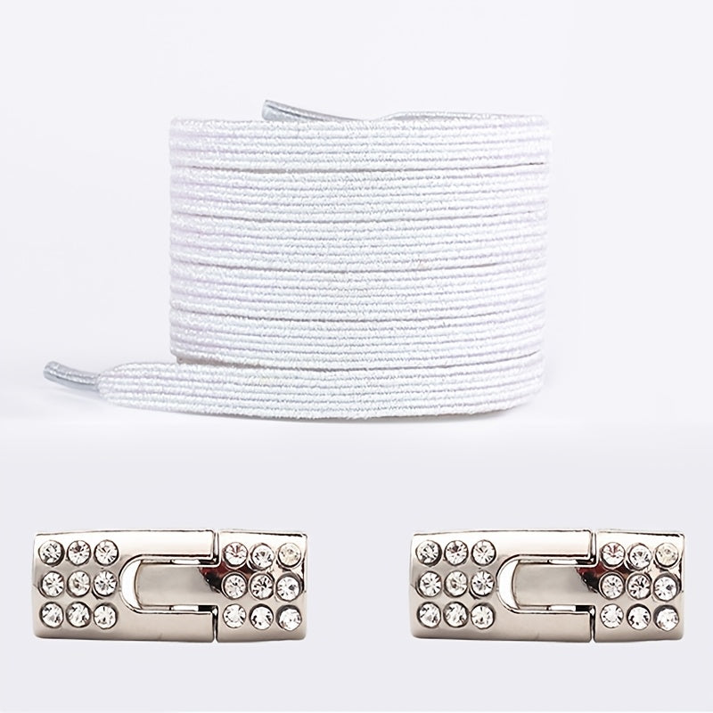 Unisex No-Tie Shoelaces Solid Colors Lightweight Acetate Rivet Details