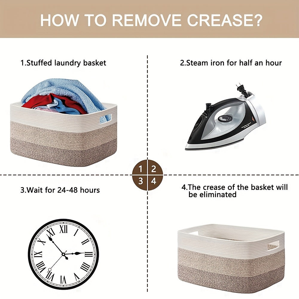 Rectangular Storage Basket for Living Room Organization 54.86cm x 42.93cm x 29.97cm