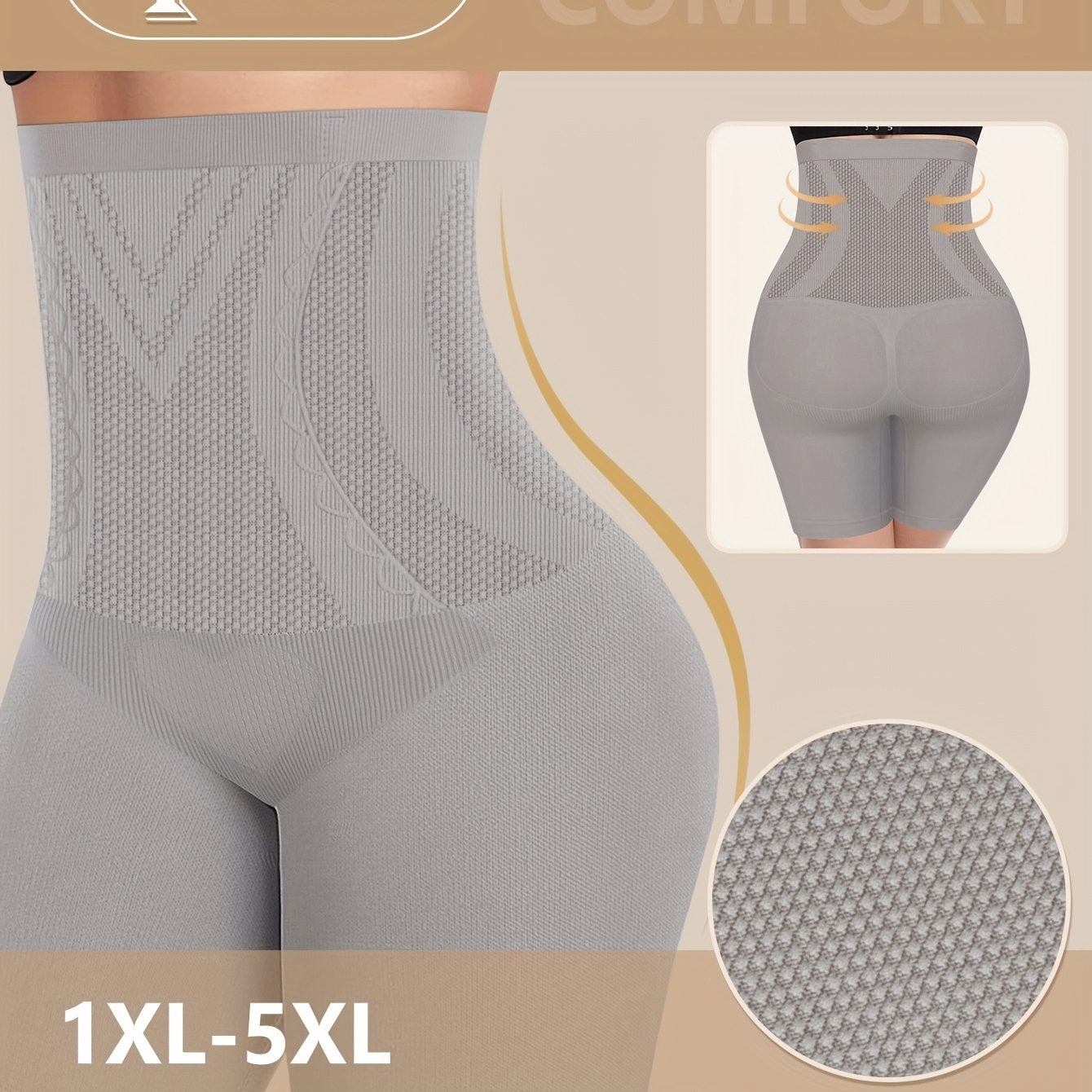 High-Waist Shaping Shorts for Women Tummy Control Slimming Underwear Breathable Nylon