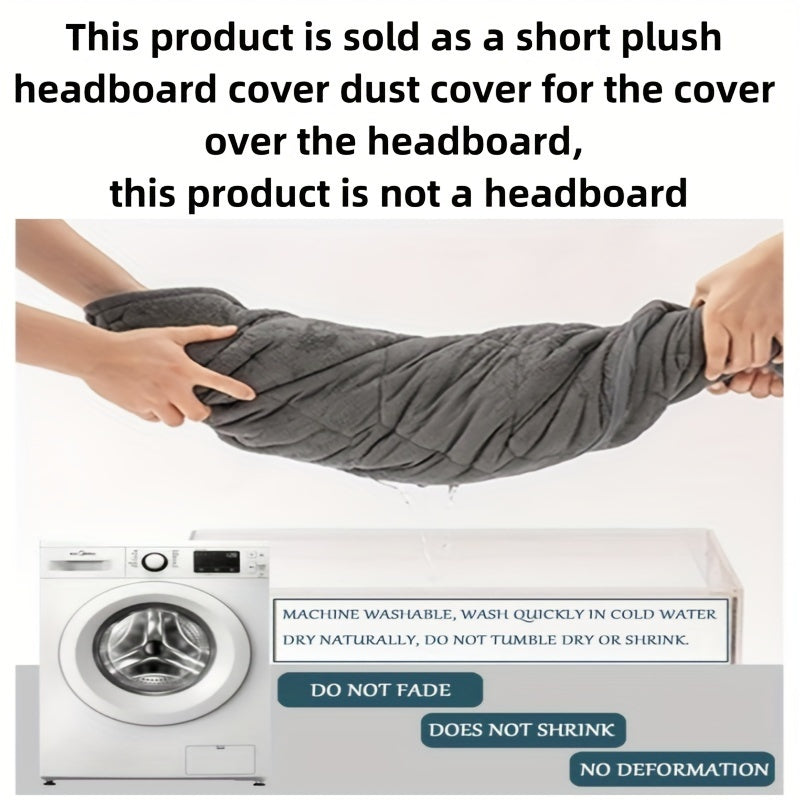 Quilted Headboard Cover Dustproof Soft Plush Full Size Bed Protector