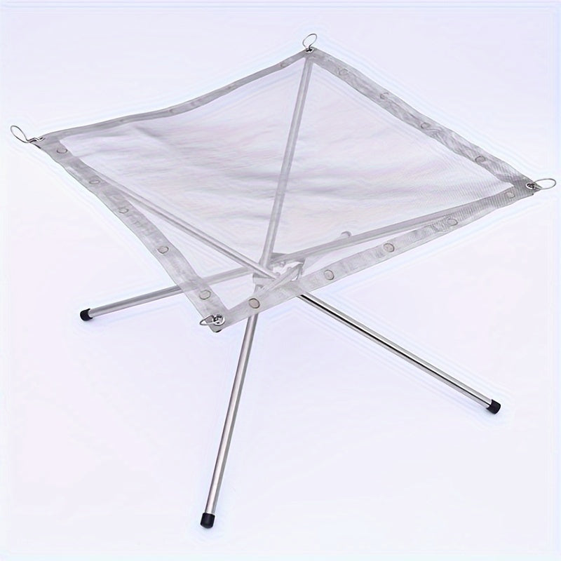 Portable Stainless Steel Fire Pit Grill for Camping Patio Foldable Mesh Design