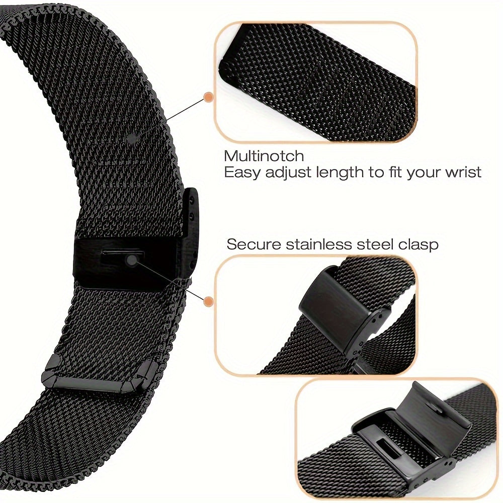 Stainless Steel Quick-Release Watch Strap 14mm-22mm Metal Chain Design