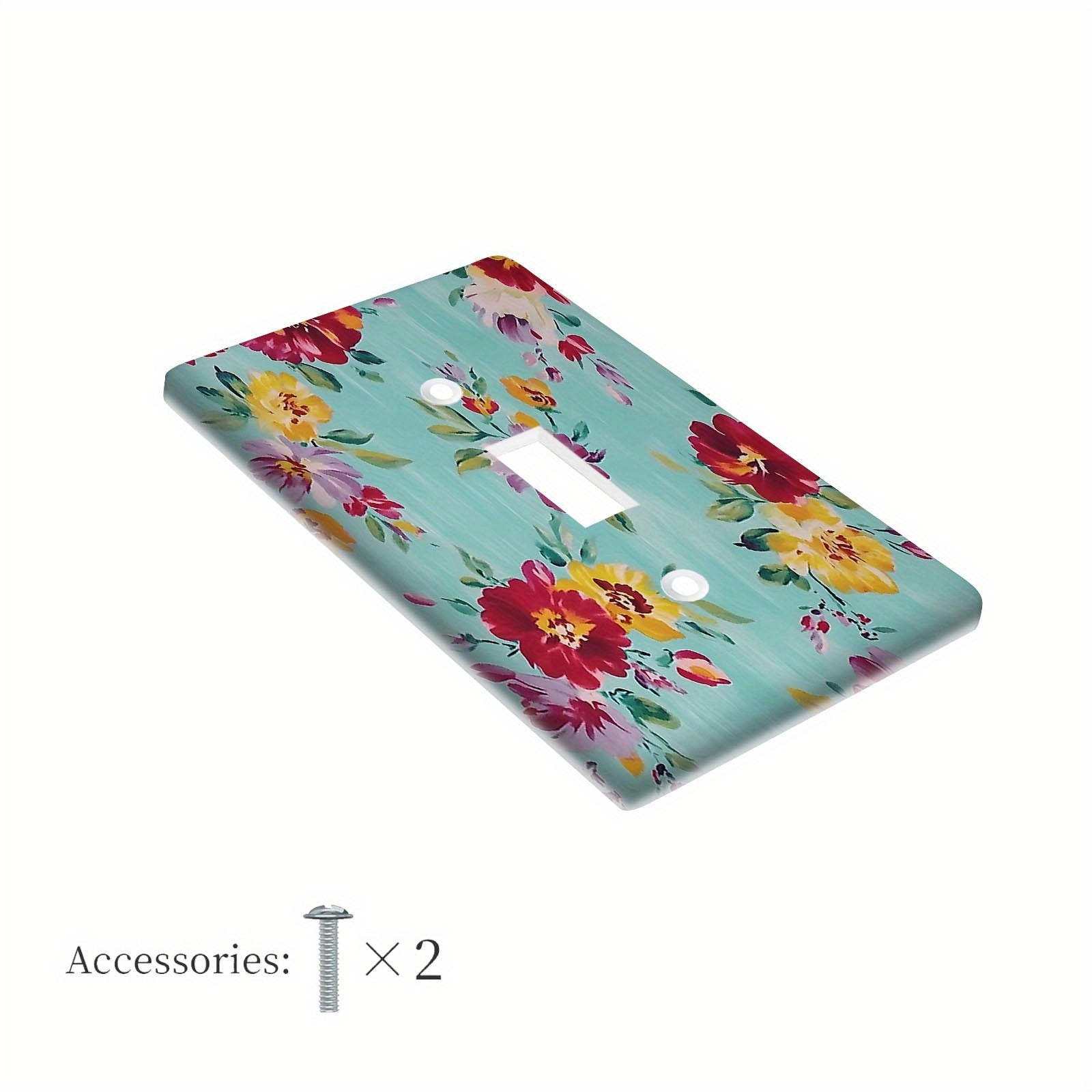 Rose Floral Light Switch Cover Plate Battery-Free for Bathroom and Bedroom Decor