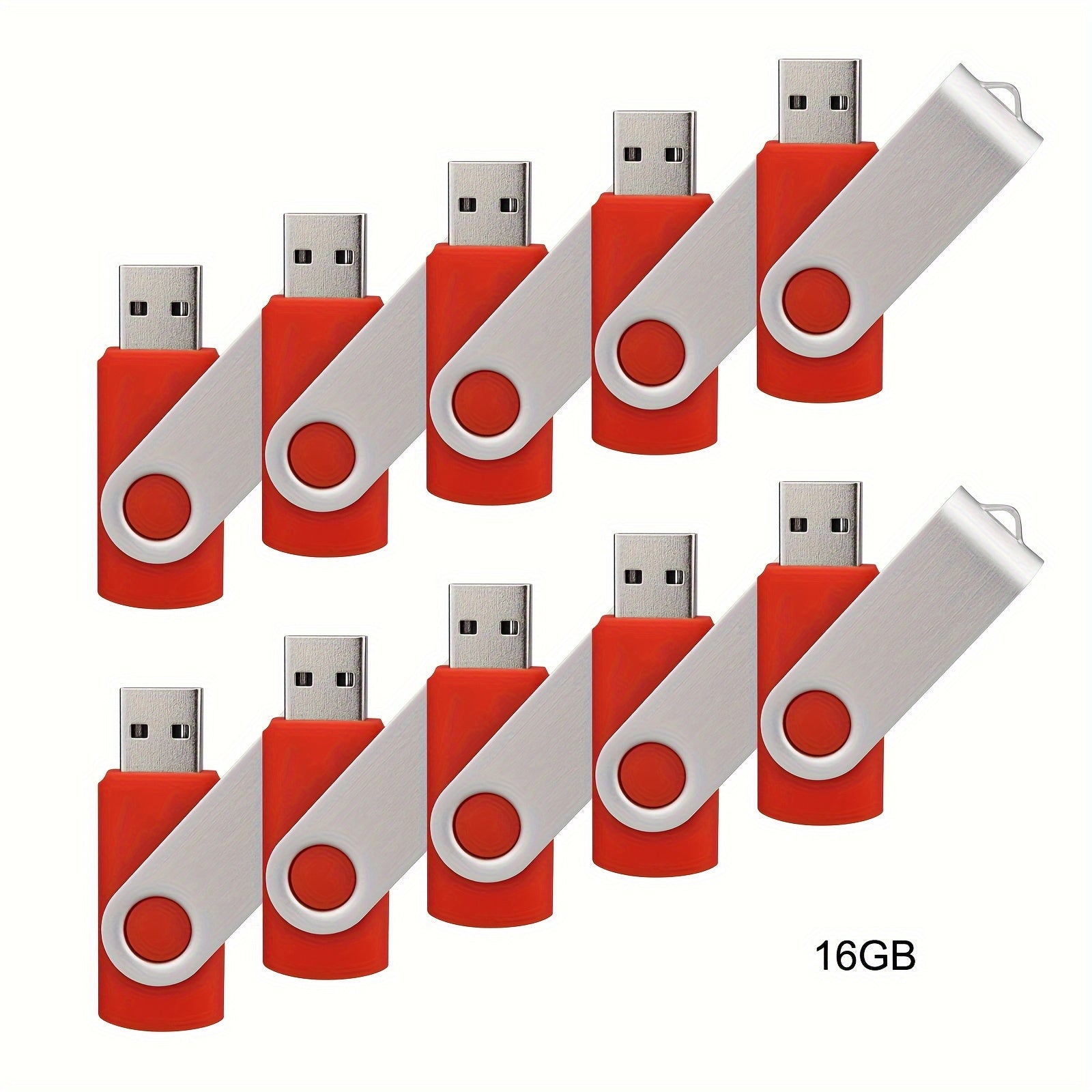 10 ta USB 2.0 flesh drayvlar 4GB 8GB 16GB 32GB 64GB aylanadigan LED indikator bilan