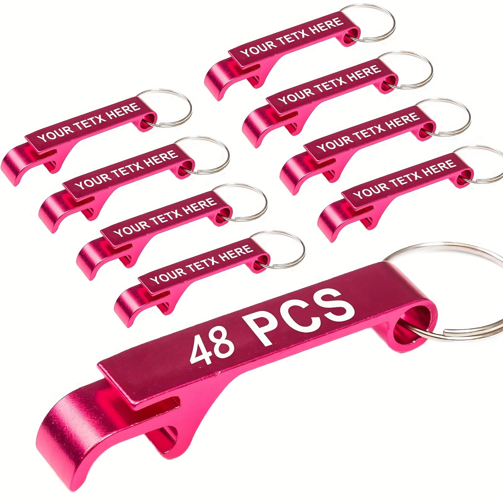 Custom Engraved Bottle Opener Keychains Multi-Color Aluminum for Weddings and Birthdays