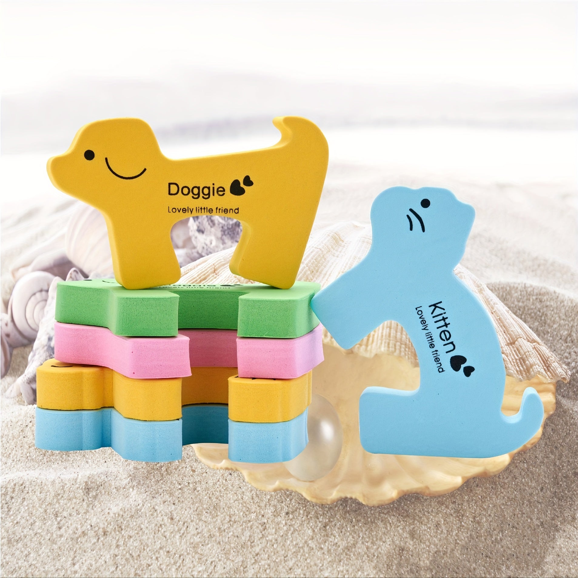 Set of 2 Animal Door Stoppers with Thick Sponge, Anti-Pinch Safety, Windproof