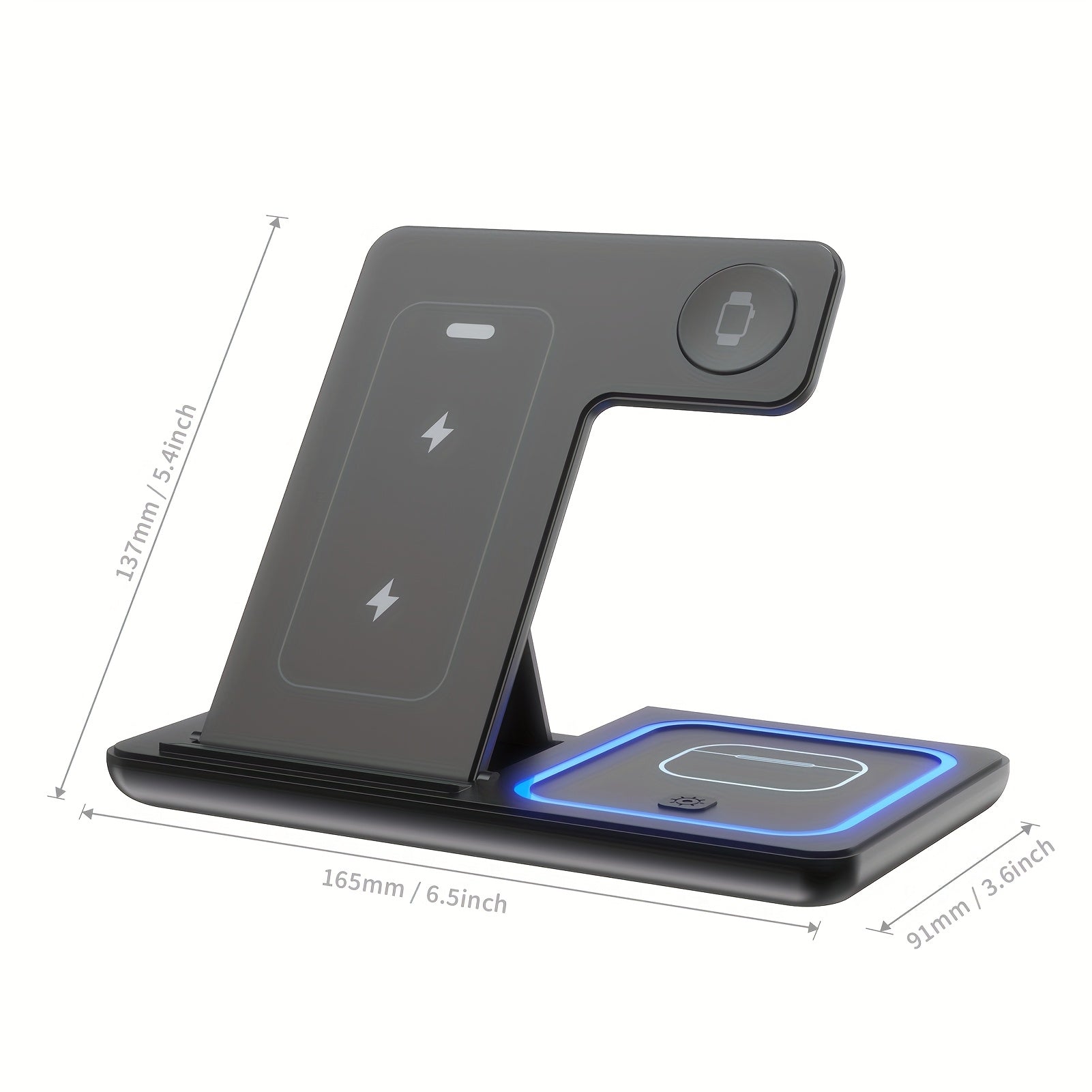 3-in-1 Wireless Charging Stand for iPhone, Apple Watch, AirPods