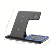 3-in-1 Wireless Charging Stand for iPhone, Apple Watch, AirPods