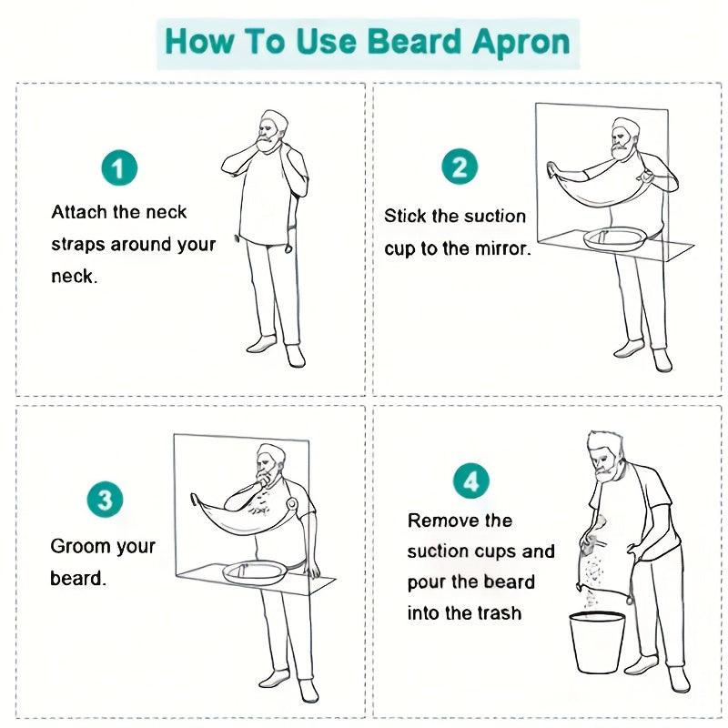 Men's Grooming Apron for Beard Trimming and Shaving Durable Polyester Non-Woven Fabric