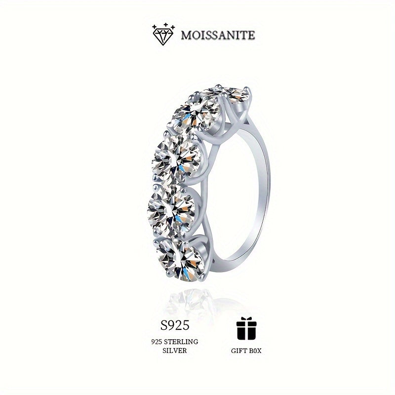Sterling Silver Moissanite Promise Ring 0.5 Carat or 1 Carat Engagement Wedding Gift