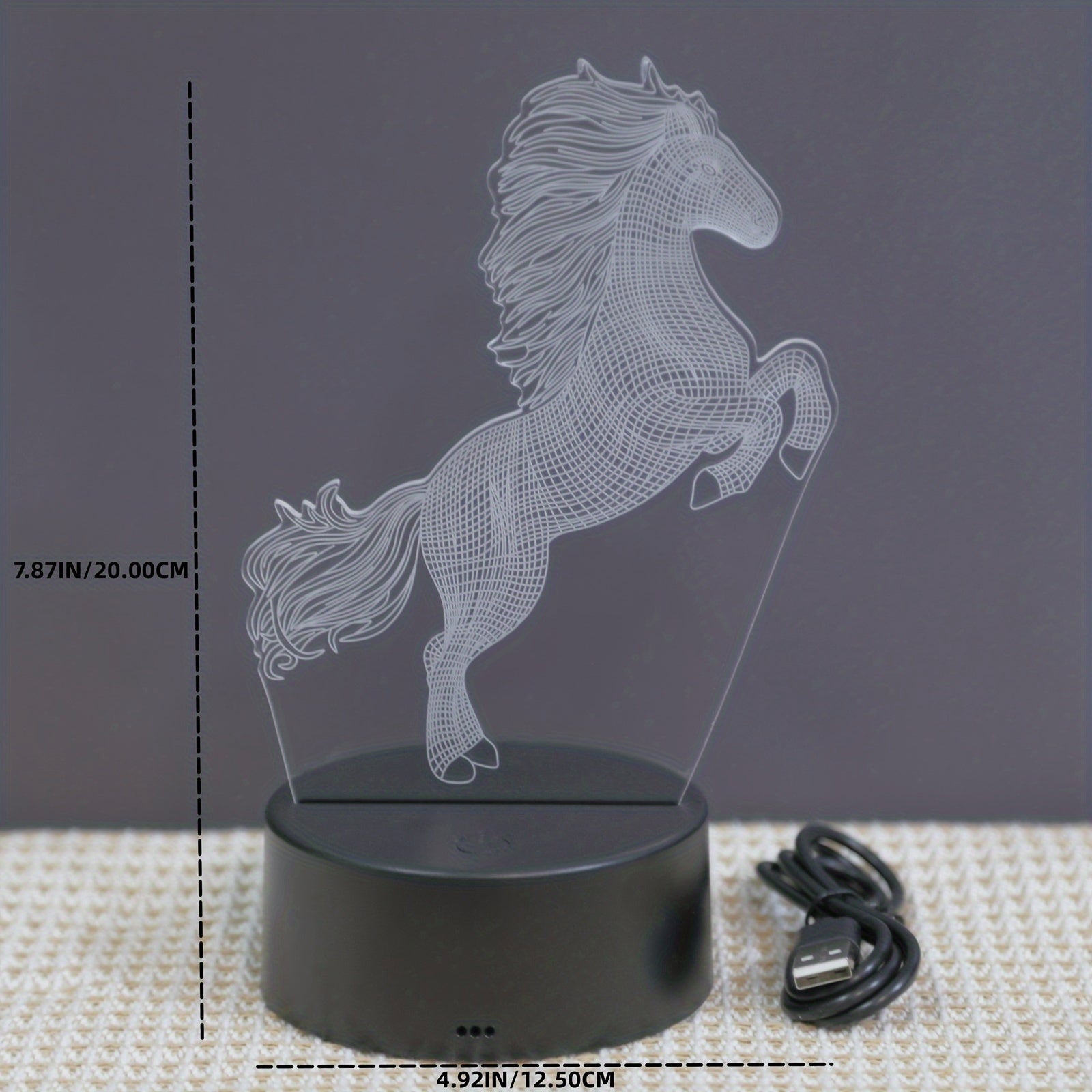 3D Jumping Horse Night Light for Desk or Bedroom Decor