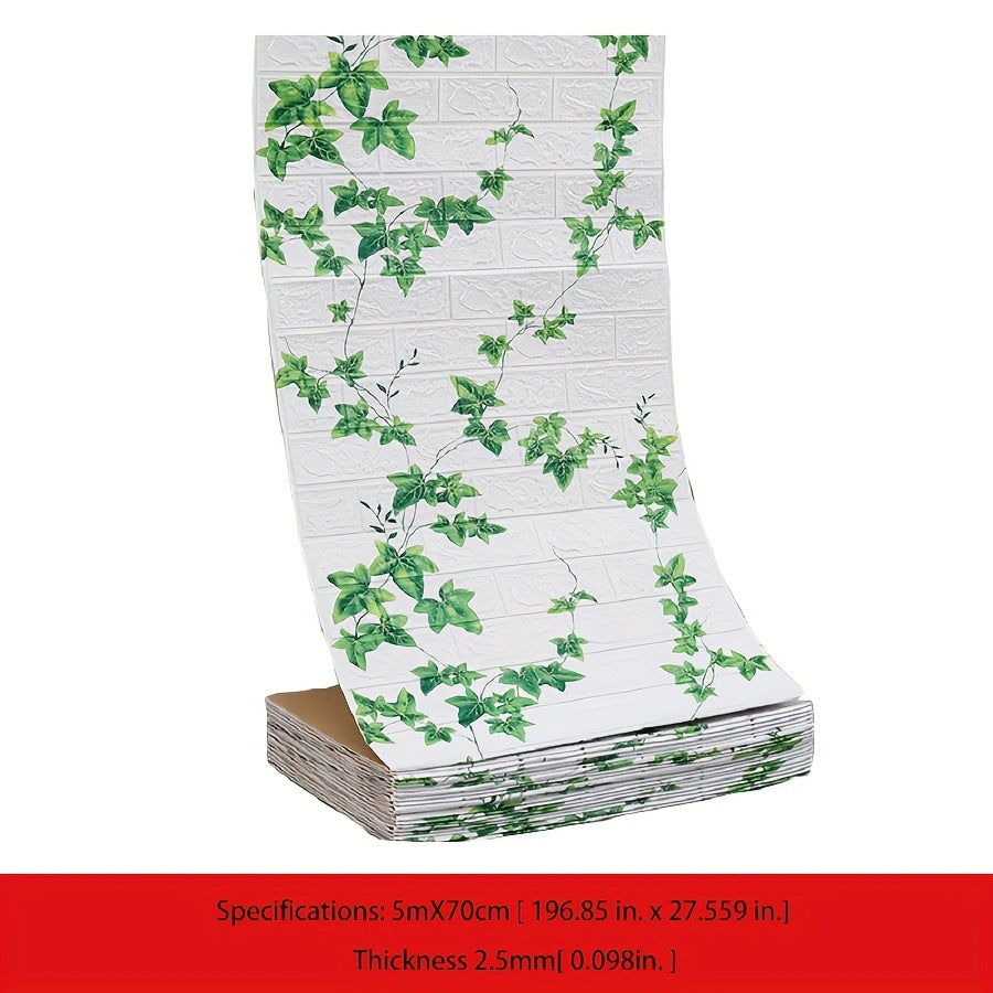 3D Brick Wallpaper Peel and Stick Waterproof Self-Adhesive Contact Paper for Home Decor 69.85cm x 16.4ft