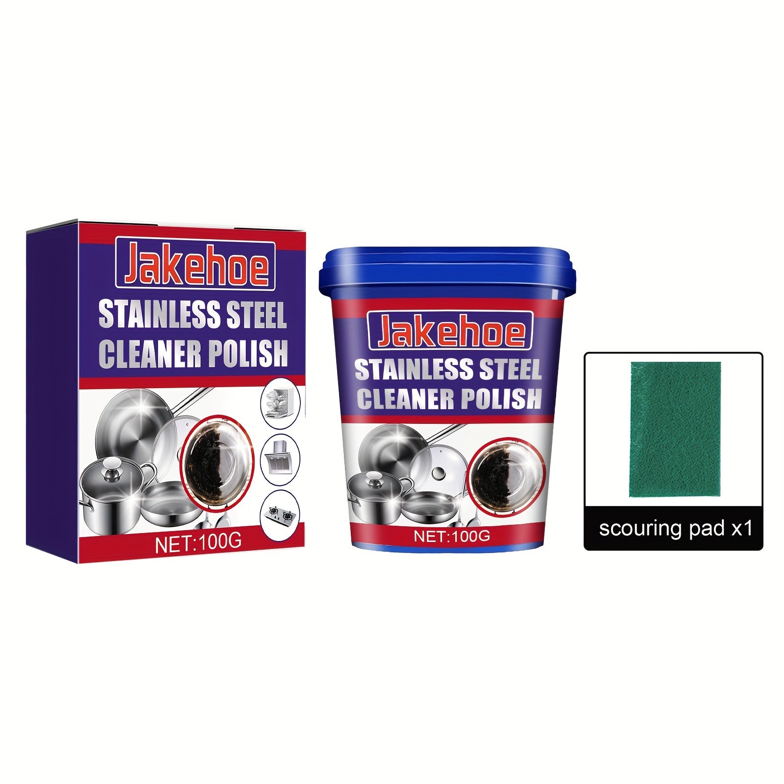 Stainless Steel Cleaner Paste for Grease Rust Stains Kitchen Utensils Stove